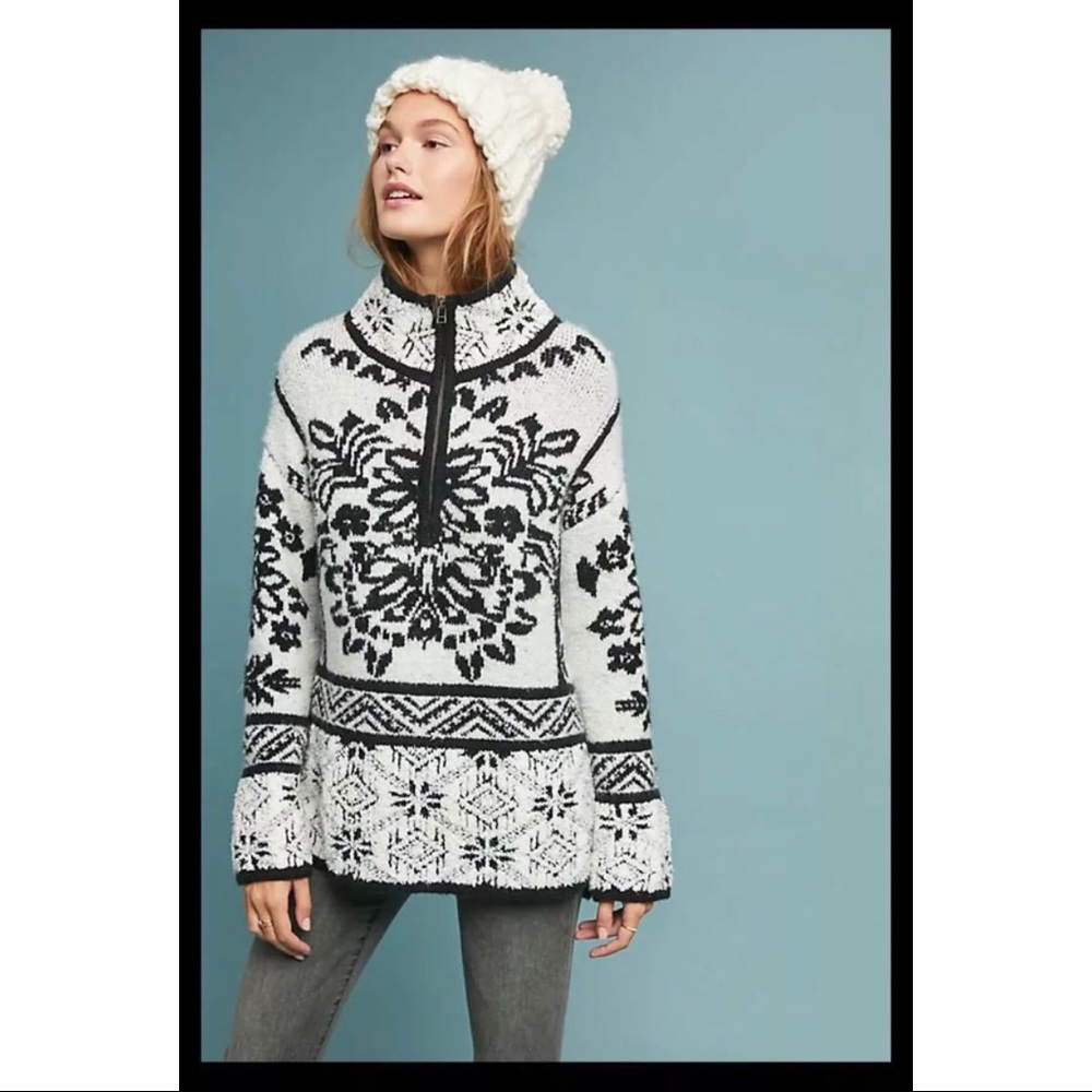 NWT Anthropologie Alaskan Half Zip Sweater S